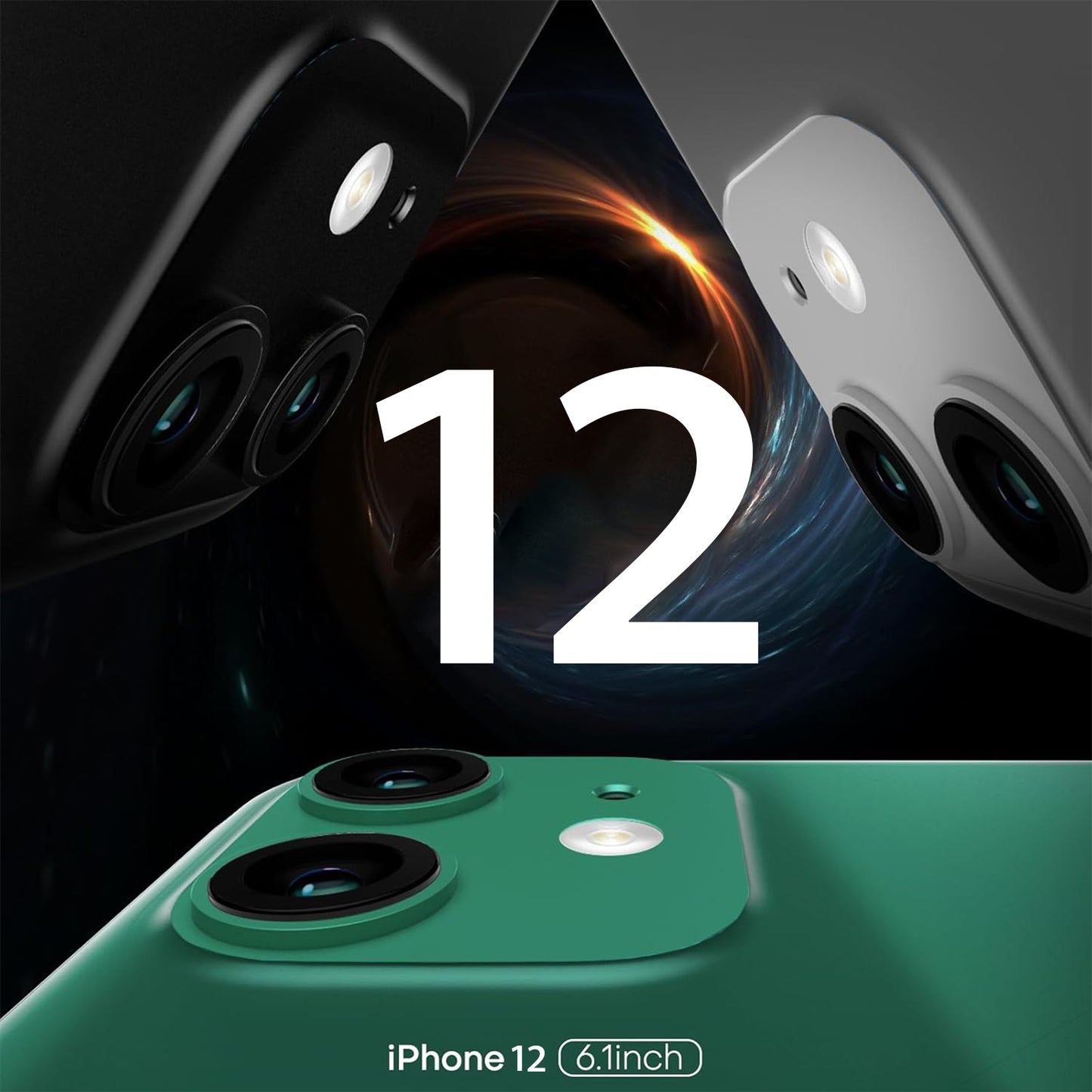 Eligo for iPhone 12 Case, Compatible with MagSafe, with Magnetic Invisible Stand,【Shockproof Military-Grade Protection】Soft Silicone Phone Cover with Kickstand for Apple 12 (Black)