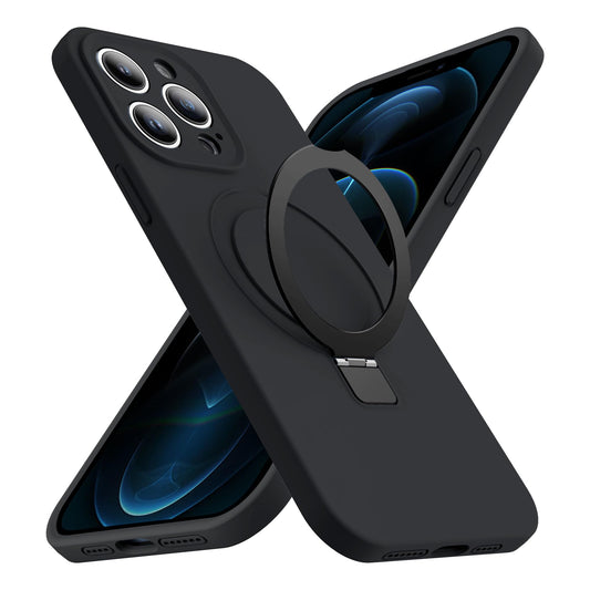 Eligo for iPhone 11 Pro Max Case, Compatible with MagSafe, with Magnetic Invisible Stand,【Shockproof Military-Grade Protection】Soft Silicone Phone Cover with Kickstand for Apple 11 Pro Max (Black)